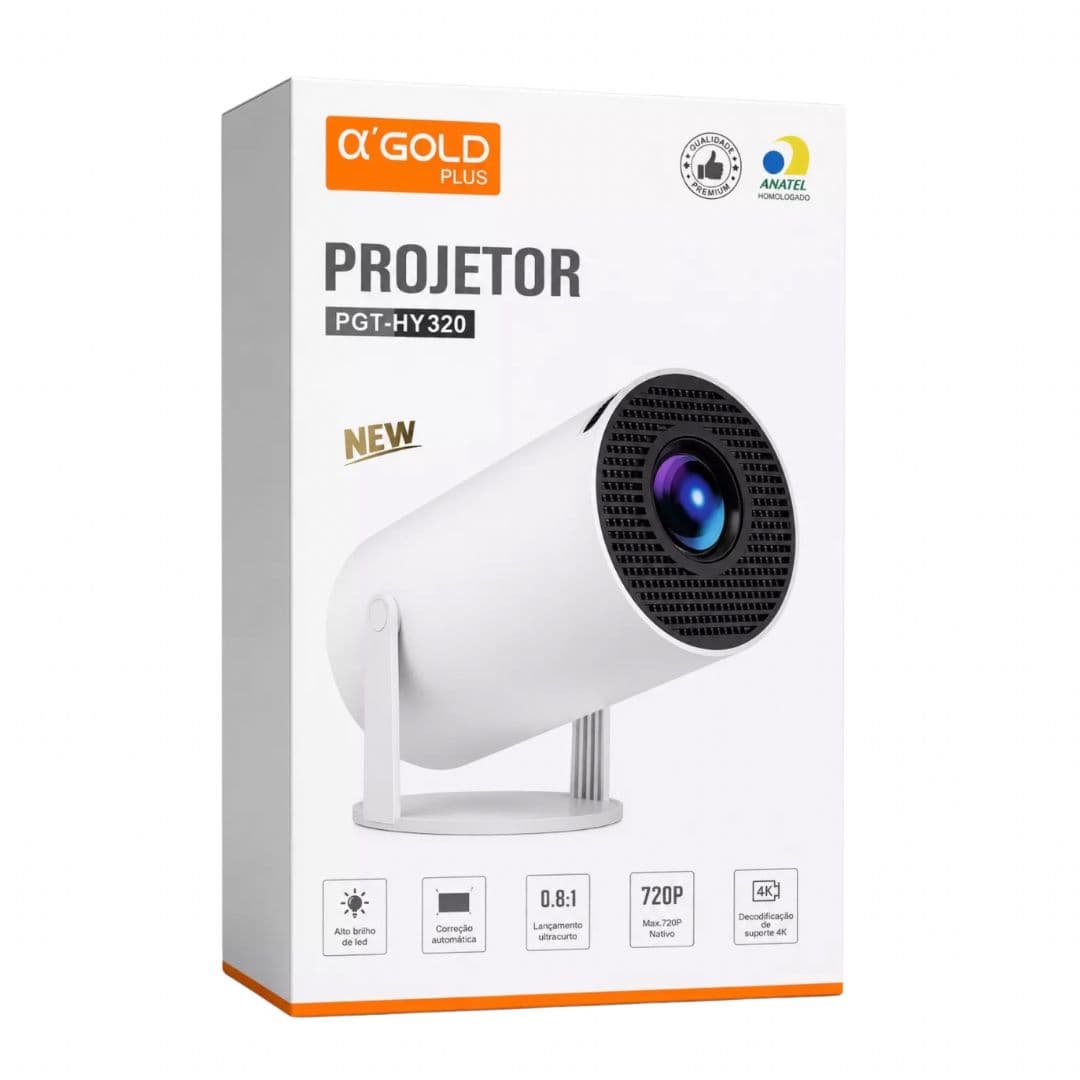 PROJETOR SMART HY320 PGT-HY320 720P NATIVO COM SUPORTE 4K